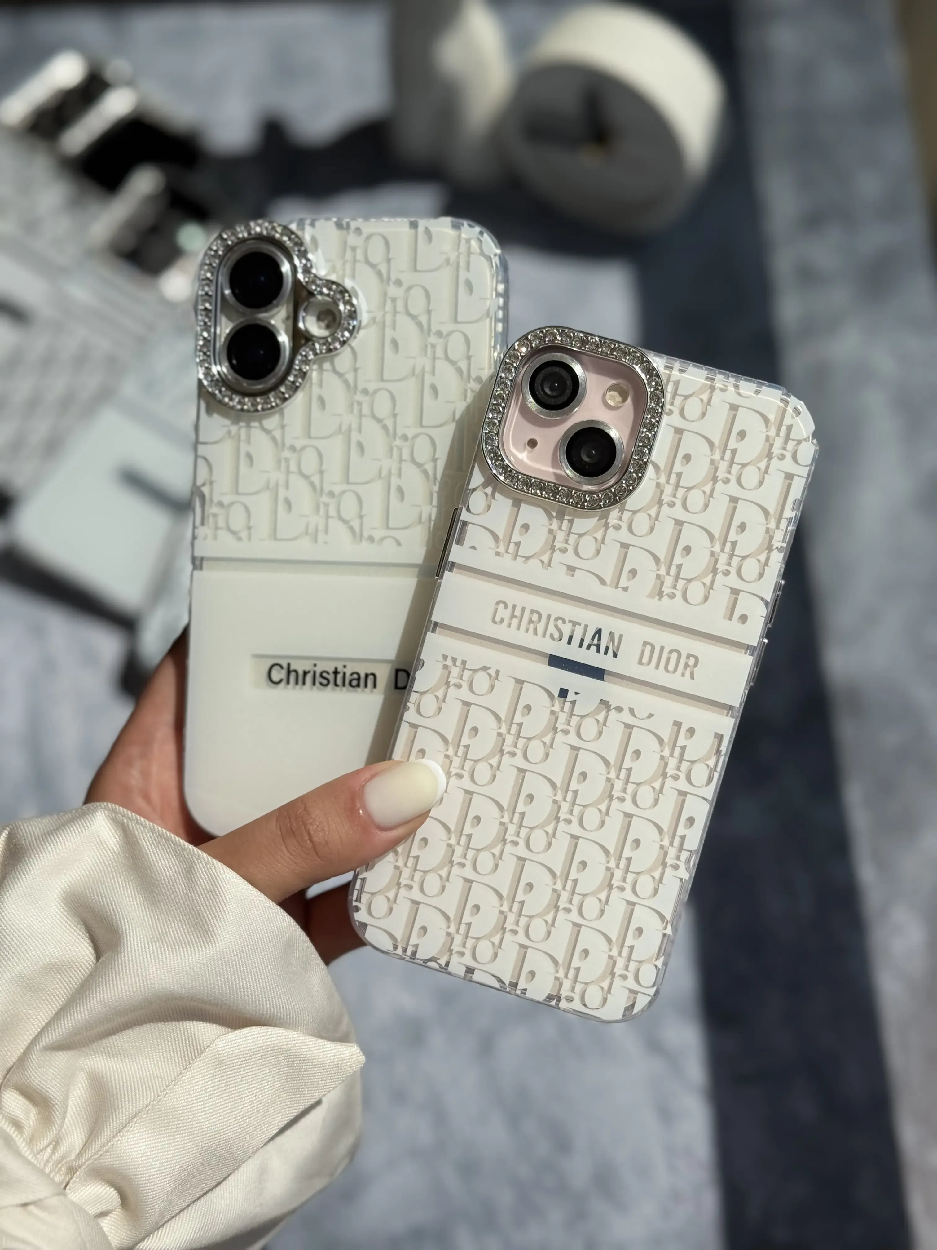 قاب White Christian Dior دور لنز نگین آیفون (کدC2076) - Image 4