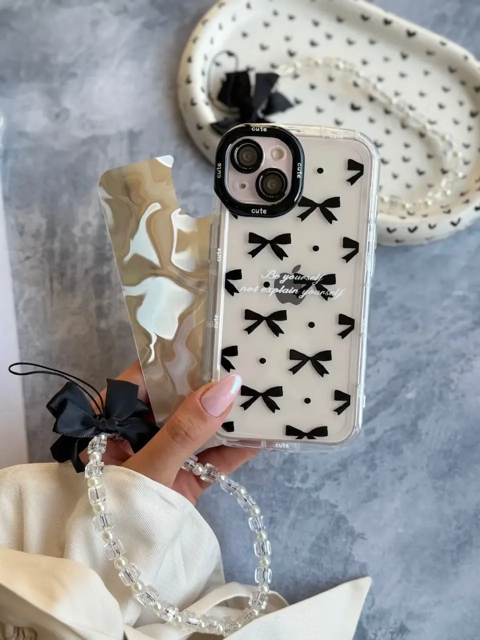 قاب Cute Bow Tie با آویز (کدC2074) - Image 5