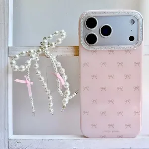 قاب Pink Bow پاپیون با آویز (کدC2276)