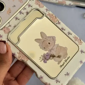 قاب خرگوش 🐇 جاکارتی آینه ای با آویز (کدC2311)