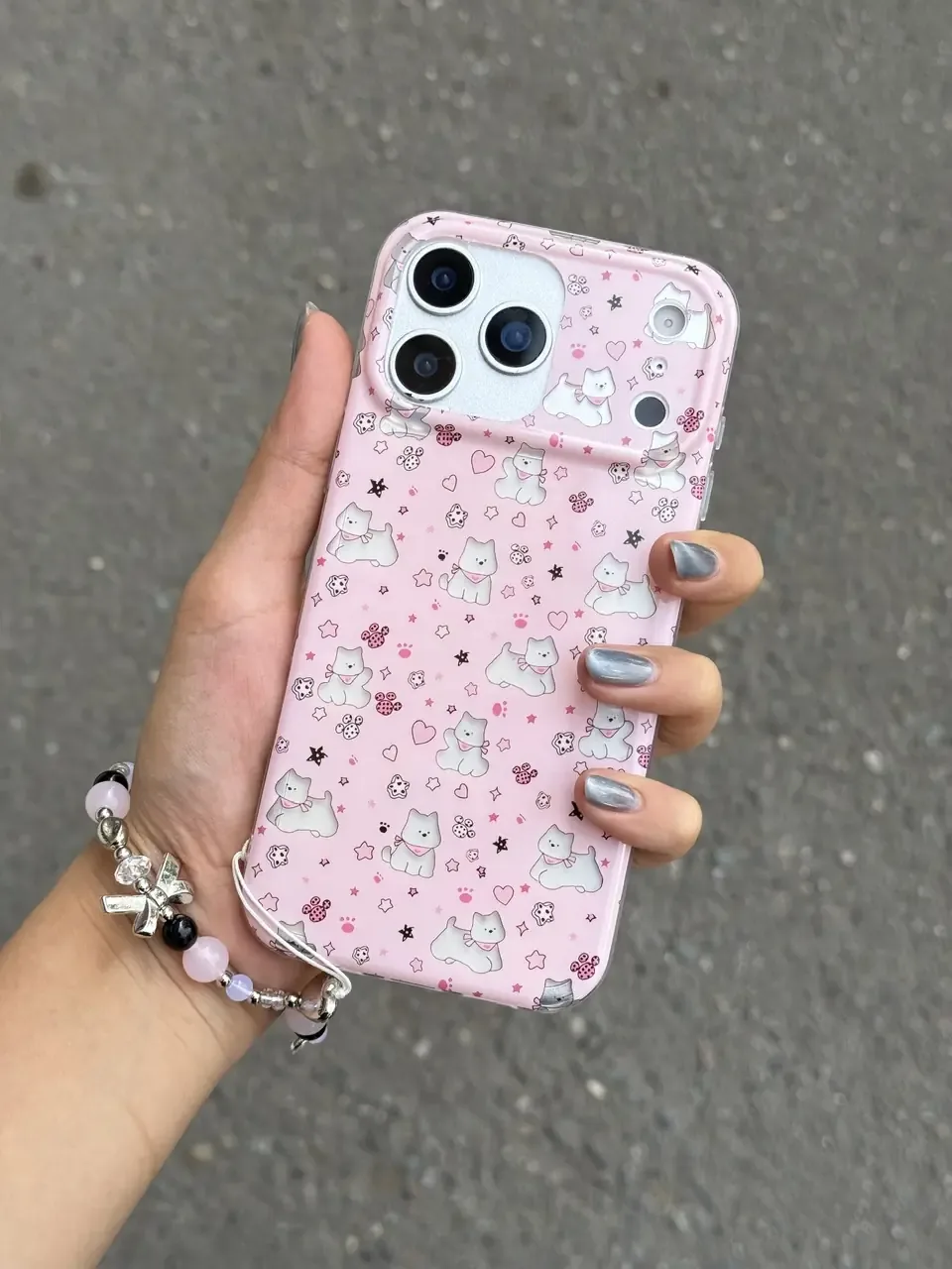 قاب Pink Paws با آویز (کدC2271)